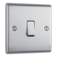 BG NBS13 Nexus Metal 20A 16AX Intermediate Light Switch - Brushed Steel