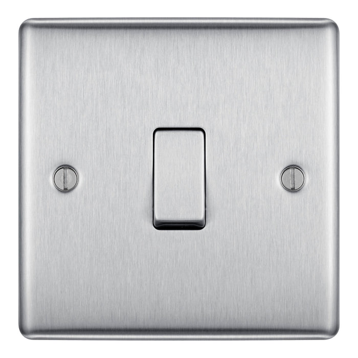 BG NBS13 Nexus Metal Intermediate Light Switch 10A - Brushed Steel - westbasedirect.com