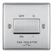 BG NBS15 Nexus Metal Fan Isolator Switch TP 10A - Brushed Steel - westbasedirect.com