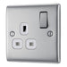 BG NBS21W Nexus Metal Single Socket 13A - White Insert - Brushed Steel - westbasedirect.com