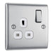 BG NBS21W Nexus Metal Single Socket 13A - White Insert - Brushed Steel - westbasedirect.com