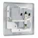 BG NBS21W Nexus Metal Single Socket 13A - White Insert - Brushed Steel (5 Pack) - westbasedirect.com