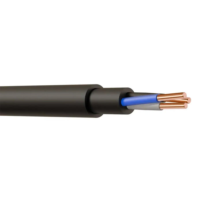 NYY-J 3 Core 1.5mm Outdoor Power & Control PVC Black Cable - 100m Drum