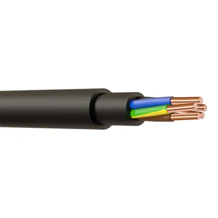 NYY-J 5 Core 1.5mm Outdoor Power & Control PVC Black Cable - 100m Drum