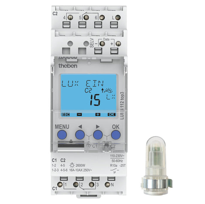Timeguard LUNA112TOP3AL Twilight Switch 2 Ch Sm Sensor 1120130