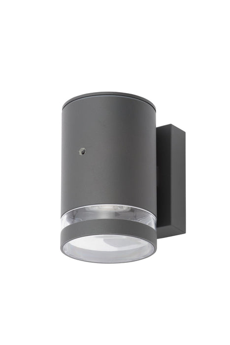 Forum Zink ZN-34043-ANTH Lens GU10 IP44 Die-Cast Aluminium Down Wall Light with Photocell Anthracite