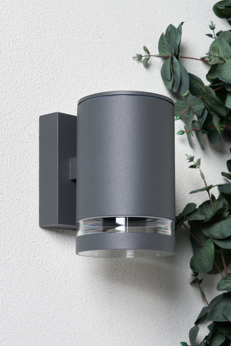 Forum Zink ZN-29190-ATR Lens GU10 IP44 Die-Cast Aluminium Down Wall Light Anthracite