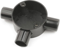Univolt CB-25/3-BK 25mm Tee 3 Way Black