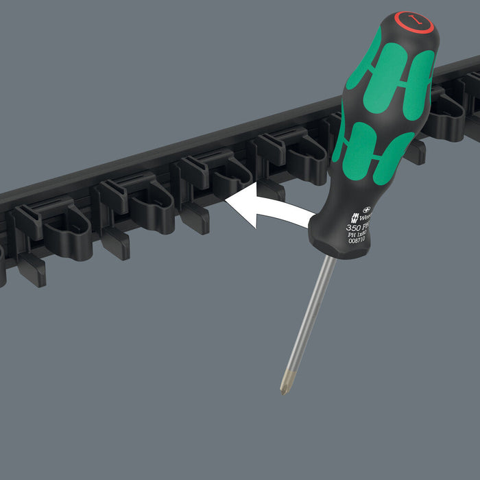 Wera 05136414001 9611 Magnetic rail Kraftform screwdriver, for up to 9 Kraftform screwdrivers, empty - westbasedirect.com